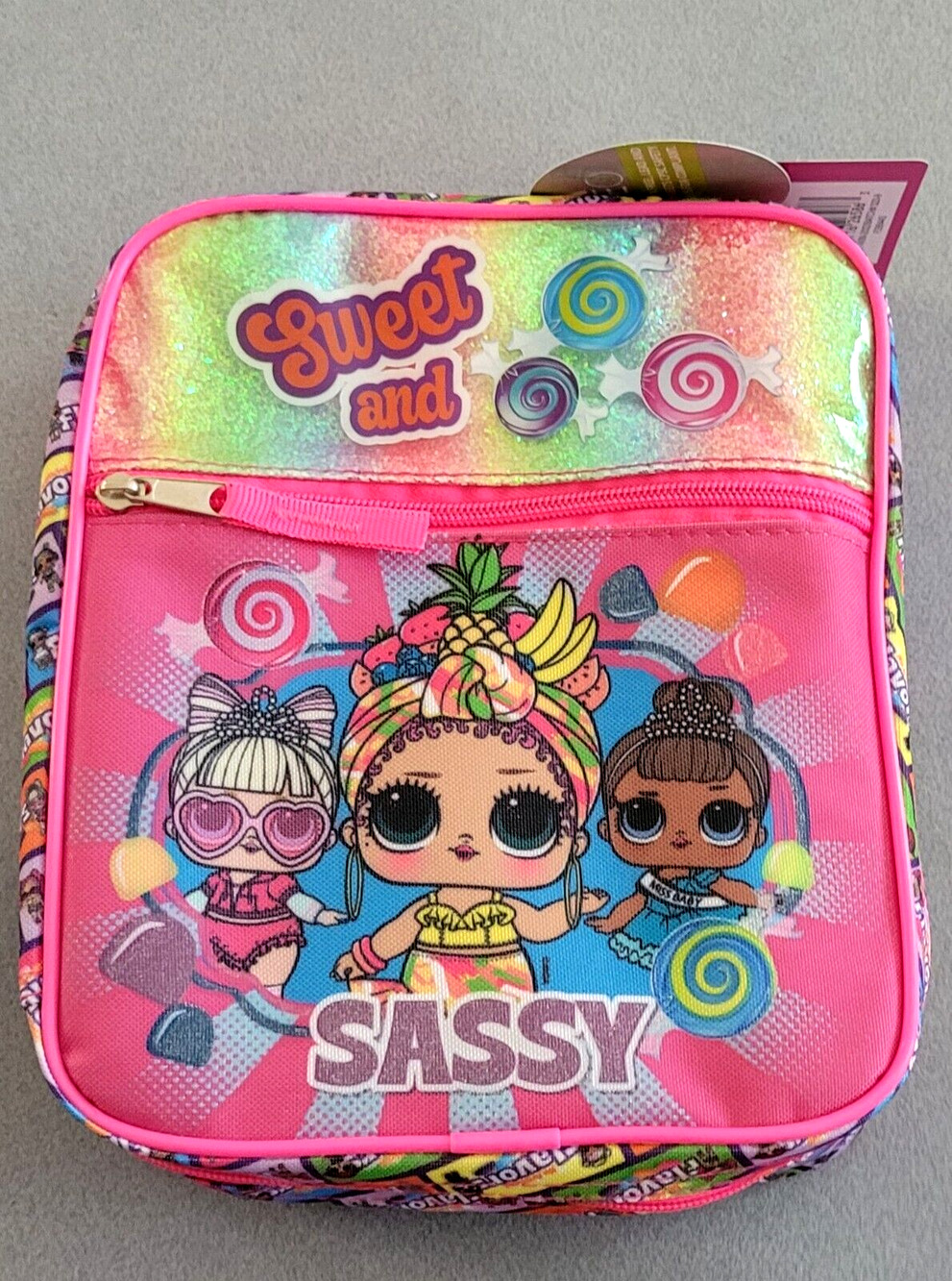 L.O.L. SURPRISE DOLL Sweet and Sassy Lunch/Accessory Bag Pink Candy Glitter-NEW!